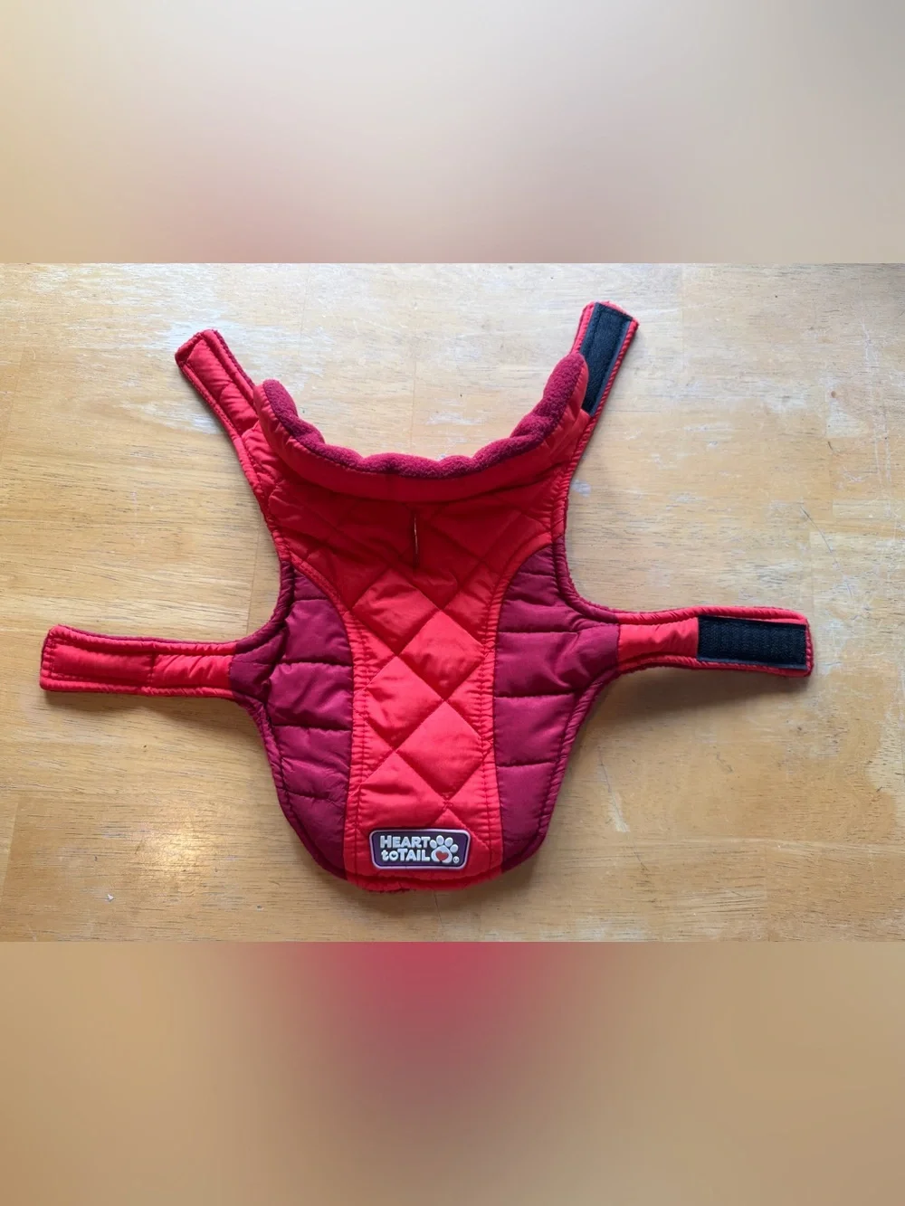Red Quilted Pet Jacket, XS